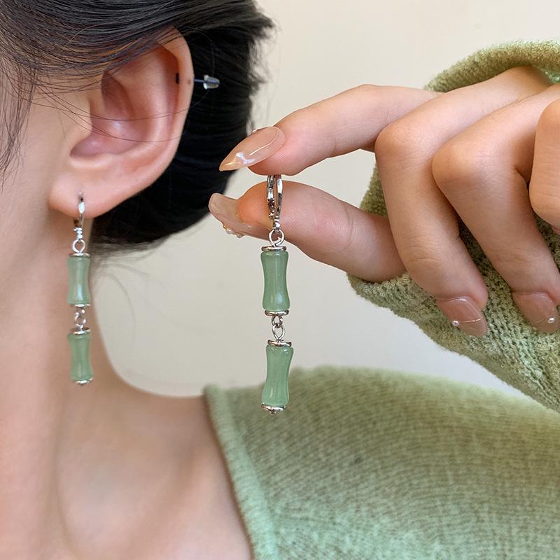 Элегантные серьги-кисточки из бамбука: Современный китайский стиль для женщин