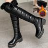 Plush Women's Snow Boots Winter Shoes Waterproof 2024 Warm Thick Fur Over the Knee High Boot Ladies Black Brown Brand Rain Shoes