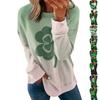 Women's Fashion Casual Printed Round Neck Pullover Long Sleeve Top