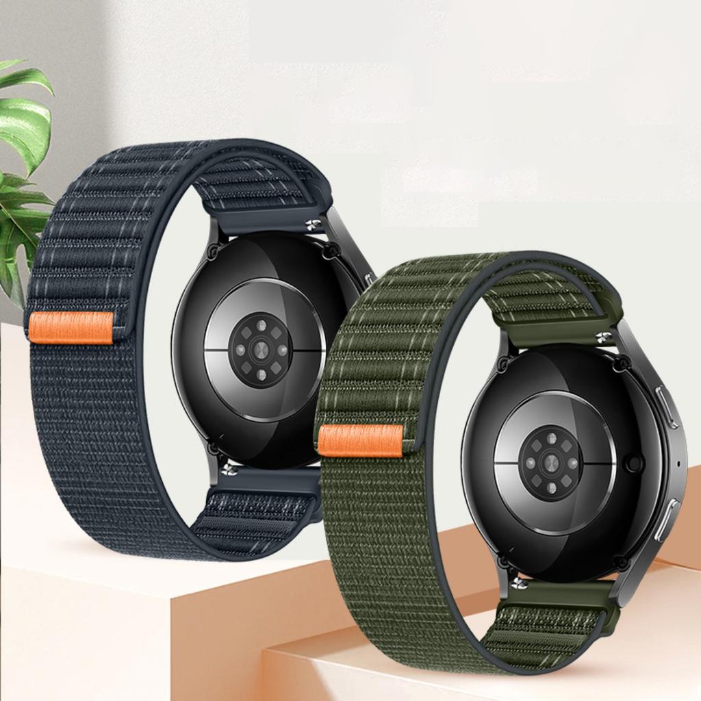 For Huawei Watch GT 6 46mm Nylon Watch Band 22mm Wave Pattern Magic Tape Closure Wrist Strap