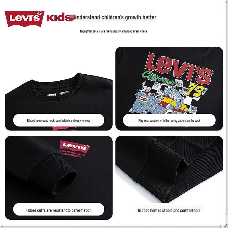 Levi's Детская толстовка с принтом гонок на флисовой подкладке