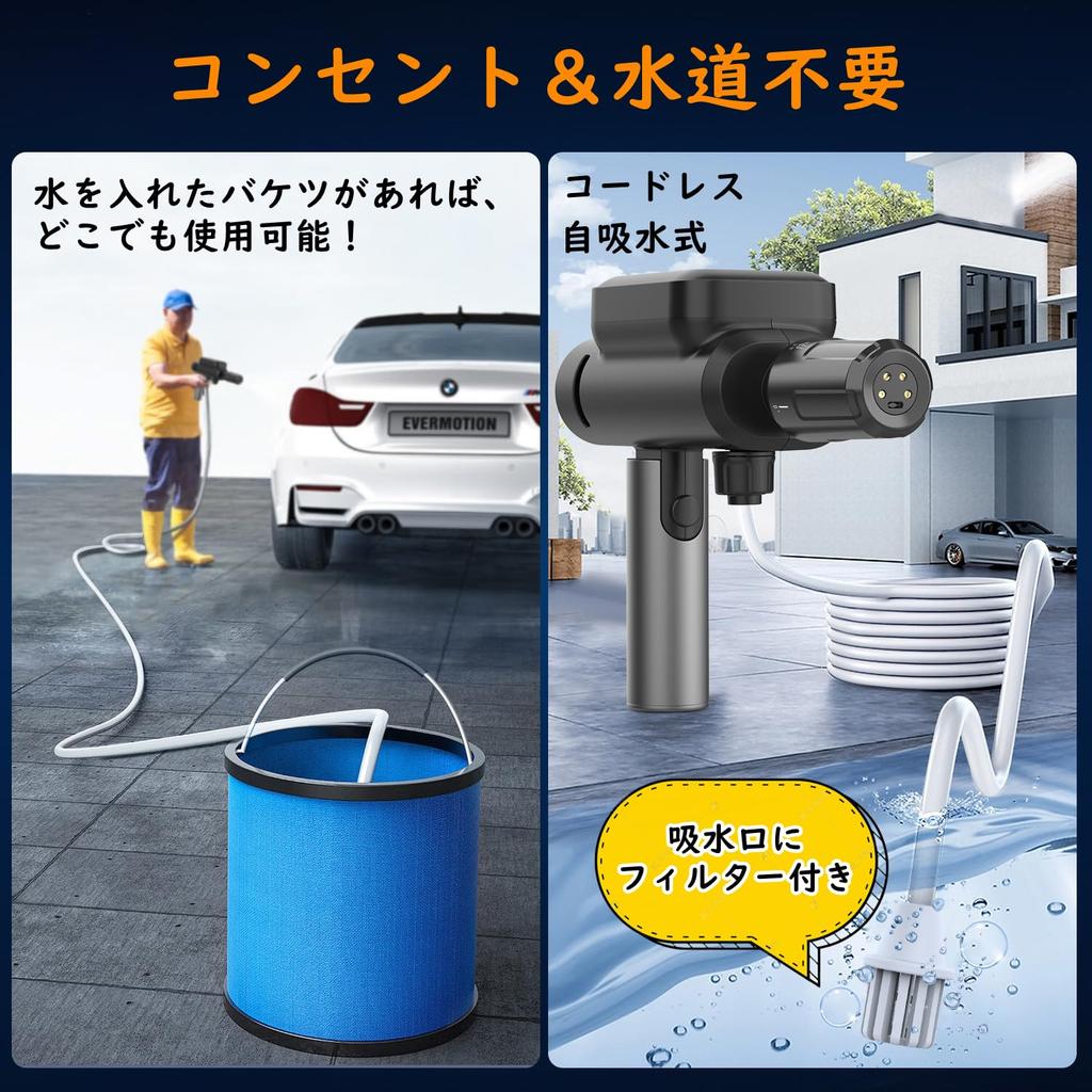 Количество воды Обновленная складная мойка высокого давления Беспроводная перезаряжаемая 5 режимов распыления Удобная мойка высокого давления Сверхлегкая портативная мойка высокого давления