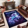 Unicorn Theme Crystal Velvet Floor Rug Personalized Custom Name Text Warm Carpet Home Decoration