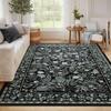 Elegant Vintage High - Density Green Plant Flower Living Room Carpet Soft Non - Slip Bedroom Rug Retro Home Decoration Floor Mat
