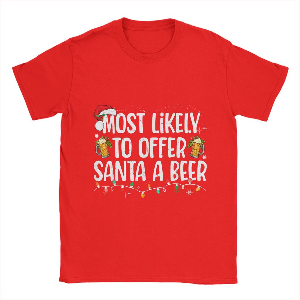 Funny Christmas and beer T-Shirts Men O Neck 100% Cotton T Shirts Short Sleeve Tees Summer Clothes