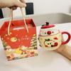 Креативная рождественская керамическая кружка Apple, кофейные чашки с крышкой, чашка для молока и воды, чайная чашка, рождественский подарок друзьям