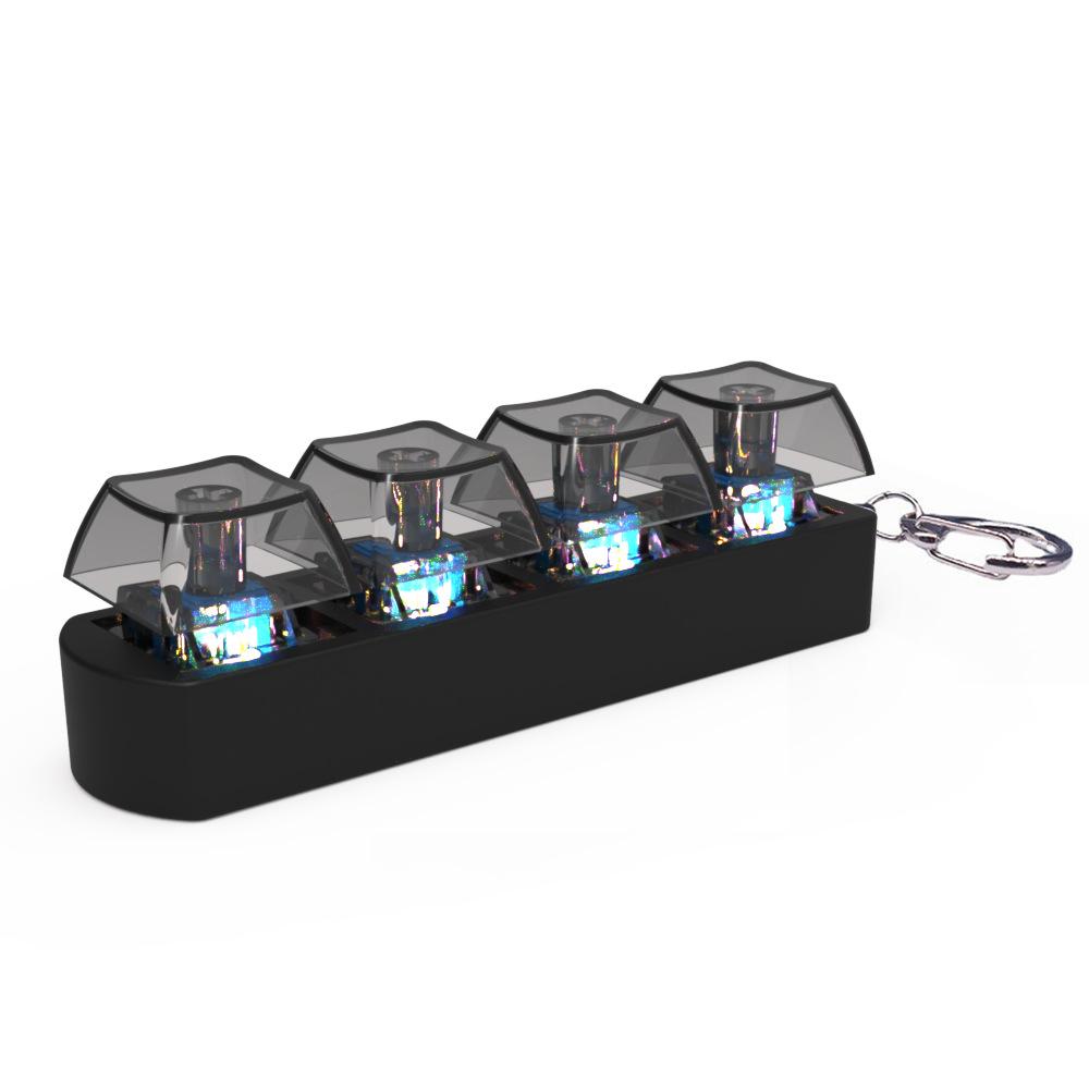 4 Keys Mechanical Keyboard Axis Tester Button Keycaps Office Decompression Toys Calming Stress Relief Keychain Gifts