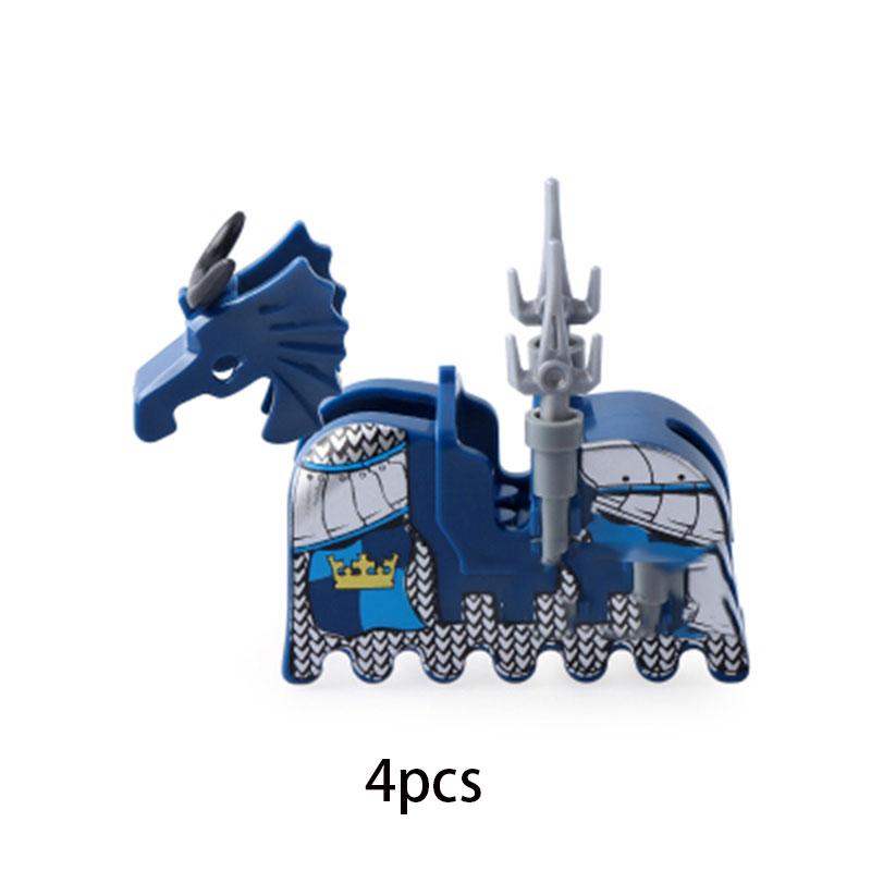 MOC Medieval Military Series Castle Roman Knight Horse Saddle Soldiers War Horses Building Block Accessories Kids Education
