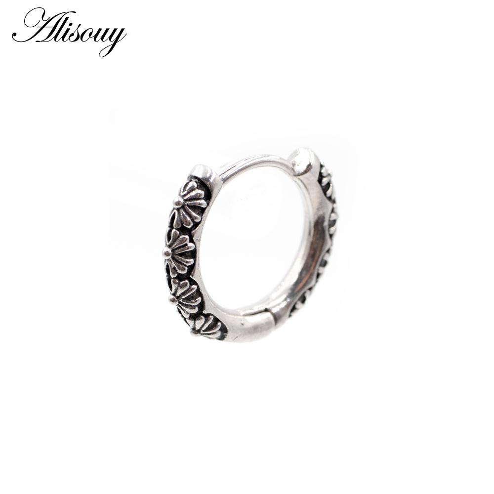 Alisouy 1 шт., серьги-кольца в стиле панк, готики, из нержавеющей стали, простые круглые серьги-кольца, рок-ролл, мужские и женские ювелирные изделия в стиле хип-хоп