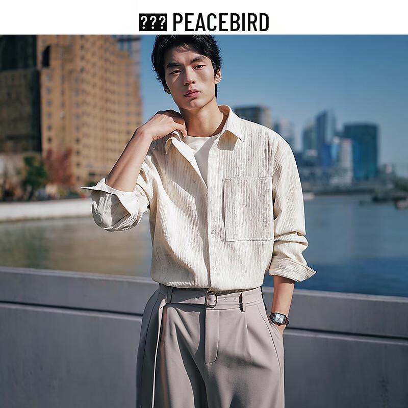 Мужская рубашка Peacebird с длинным рукавом в стиле business casual