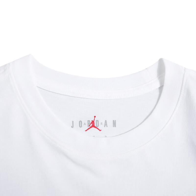 Jordan Футболка с коротким рукавом и круглым вырезом, дышащая, с логотипом, мужская, белая DV8437-100