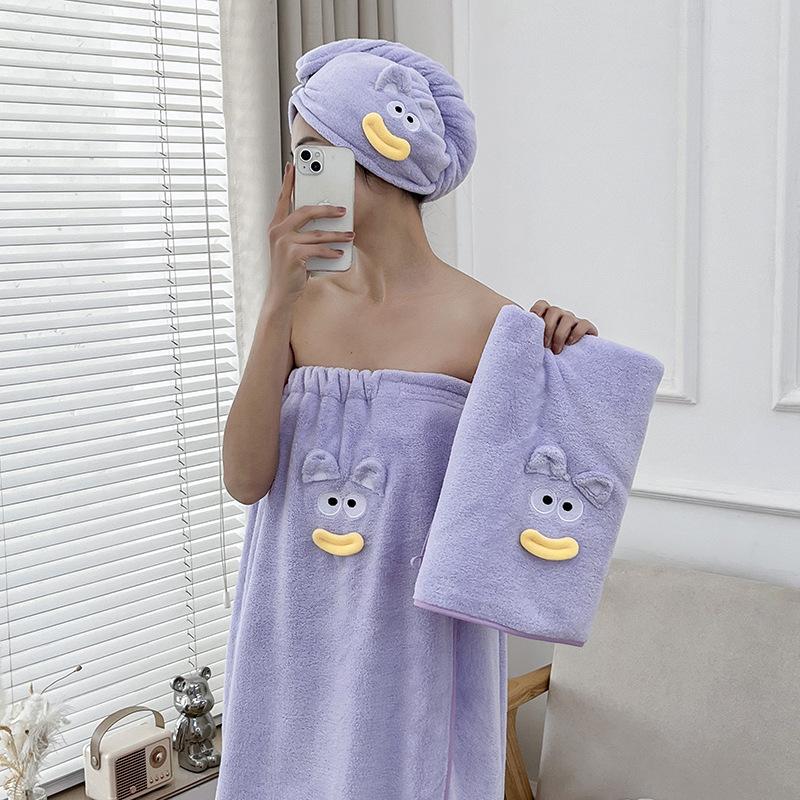 Милое полотенце из кораллового флиса, женская новая банная юбка на все сезоны, можно носить как запахивающийся халат, впитывающее, мягкое, шапочка для душа, для дома
