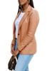 Cream Handmade Women's Blazer Casual Formal Genuine Lambskin Leather Stylish