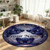 Wild Animals (176) Theme Round Crystal Velvet Rug Custom Name Text Personalized Floor Mat Home Decor Non Slip Crystal Carpet