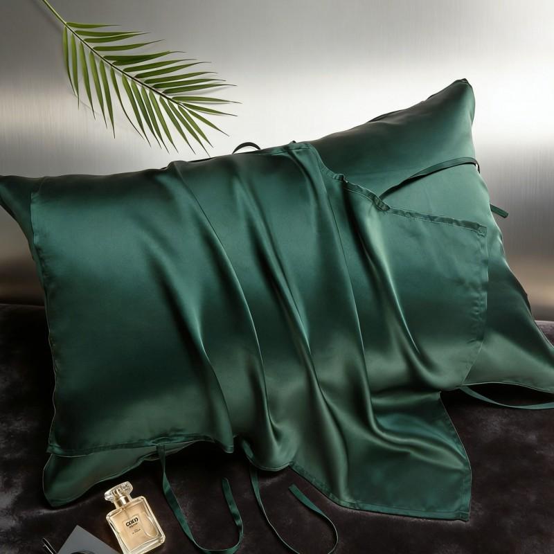 40 Momme 100% Pure Mulberry Silk Pillowcase With Adjustable Ties Solid Color Luxury Sleep Skincare Pillow Cover