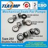 202-20 Double Face Mechanical Seals (Material: CE/CE/EPDM ,CA/CE/NBR, SiC/SiC/Vit) Shaft Size 20mm, Outersize of Seat 36mm