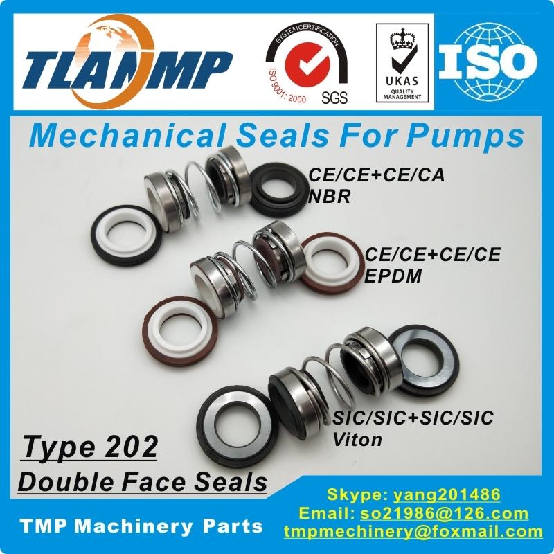 202-20 Double Face Mechanical Seals (Material: CE/CE/EPDM ,CA/CE/NBR, SiC/SiC/Vit) Shaft Size 20mm, Outersize of Seat 36mm