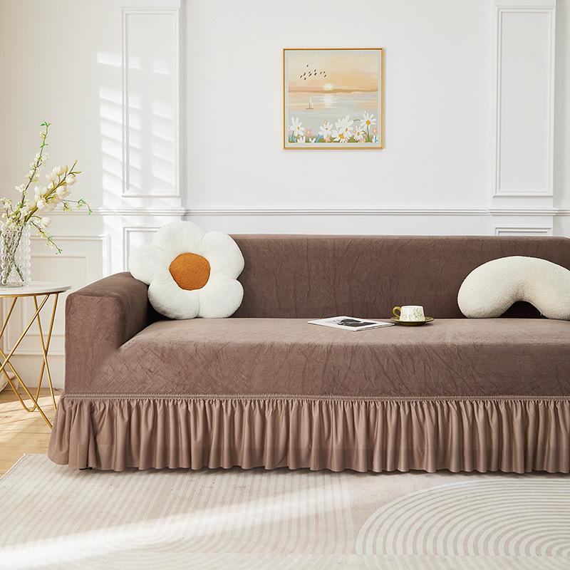 Autumn and Winter Plush Sofa Cover All in One Universal Skirt New Anti Cat Scratch High End All Inclusive Cover