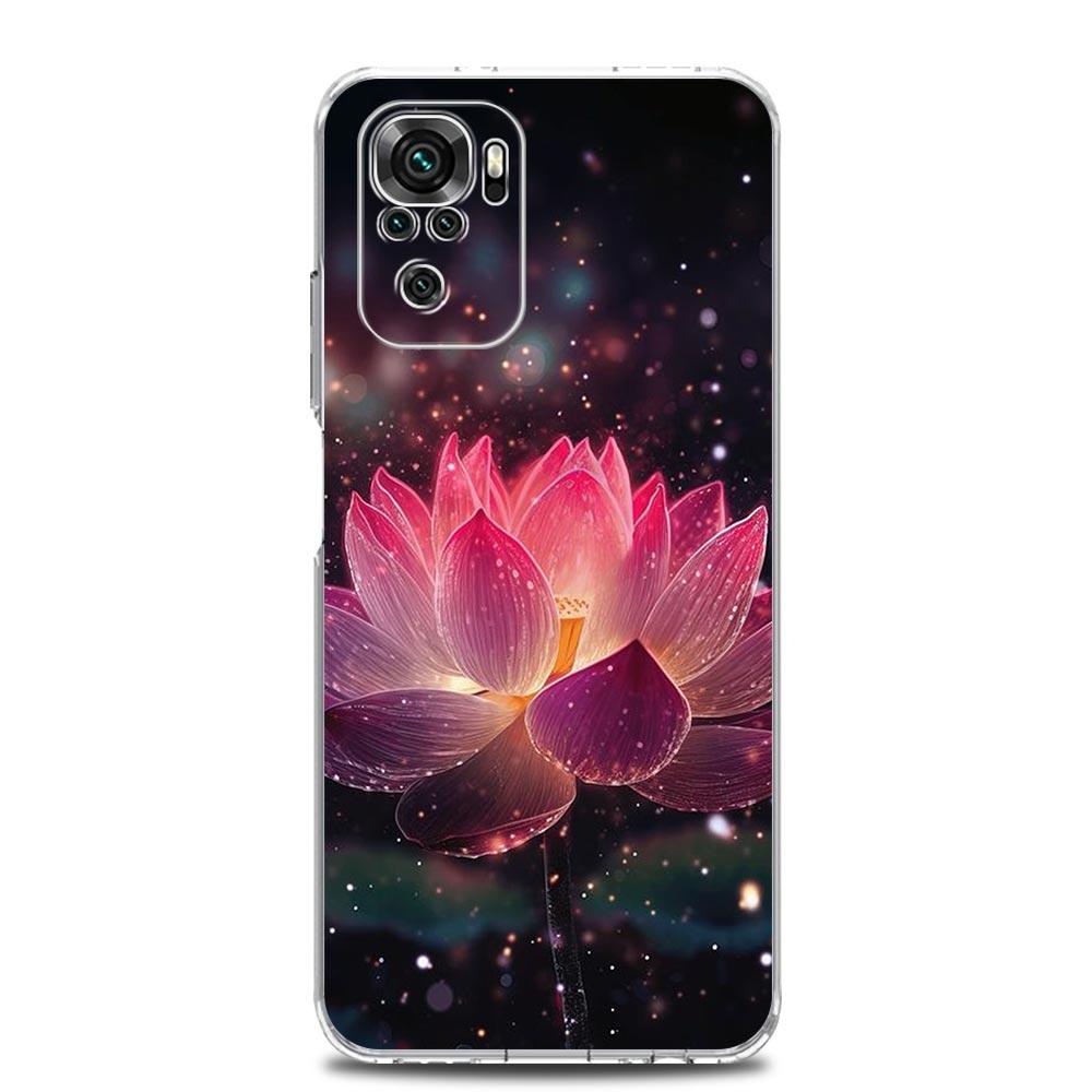 Роскошный чехол для телефона из мягкого ТПУ с цветком лотоса для Xiaomi Redmi Note 15 14 13 12 4G 10 11 Pro Plus 5G 14C 13C 12C 10C 9A