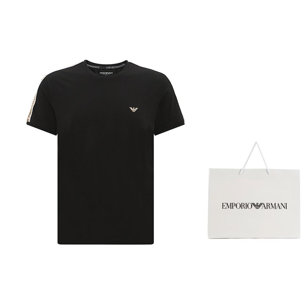 EMPORIO ARMANI T Shirts Men's Black Crew Neck Moderate Straight Fit 111890-3R717-00020