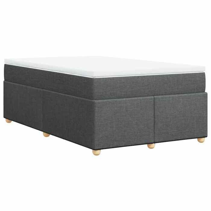 Maison Exclusive - Sommier à lattes de lit avec matelas gris foncé 120x190cm tissu