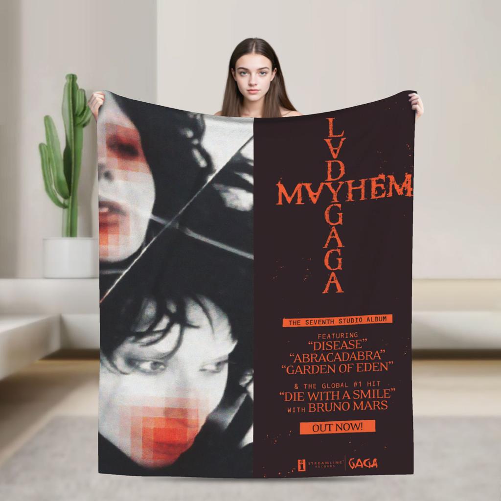 Lady Gaga Mayhem 2025 Album Blanket Super Soft Plush Bedding Throws For Couch Chair Travel Flannel Bedspread Bed Cover
