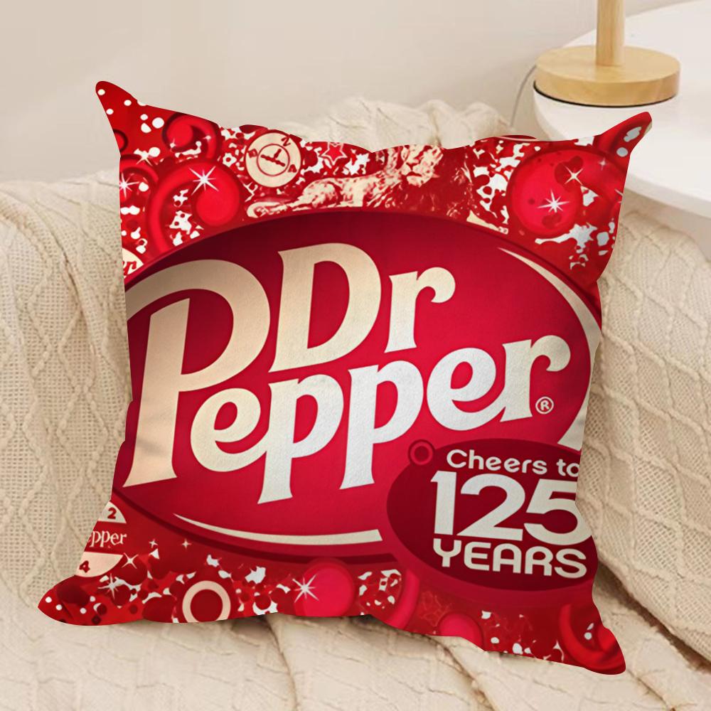 Вишневый Напиток D-Dr P-Peppers Наволочка Подушка Ультра Мягкая Кожаная Ткань Облачный Комфорт и Скрытая Молния
