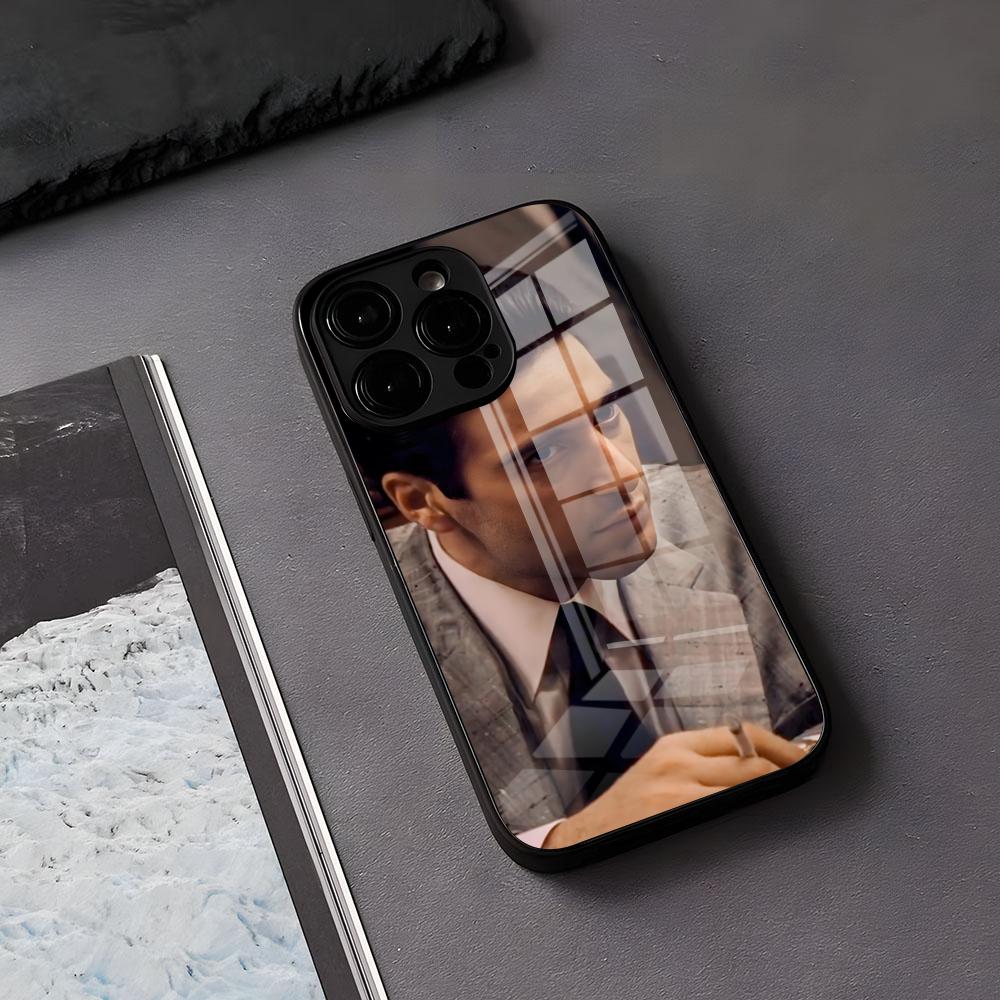 Чехол для телефона M-Michael C-Corleone для IPhone 17 Air 16 E Pro Max 15 14 13 Mini 12 Pro 11 Max Plus Черная стеклянная крышка