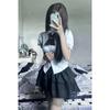 2024 Summer Petite Women's Super Fairy Puff Skirt & Short Sleeve JK Uniform Shirt