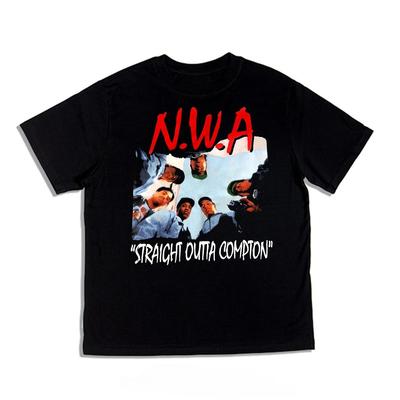 2025 новый модель Gang Rap Hip Hop N.W.A Группа Альбом Печатная Футболка Круглый вырез Свободный Панк Стиль Мужская и Женская Летняя Хлопок Спорт