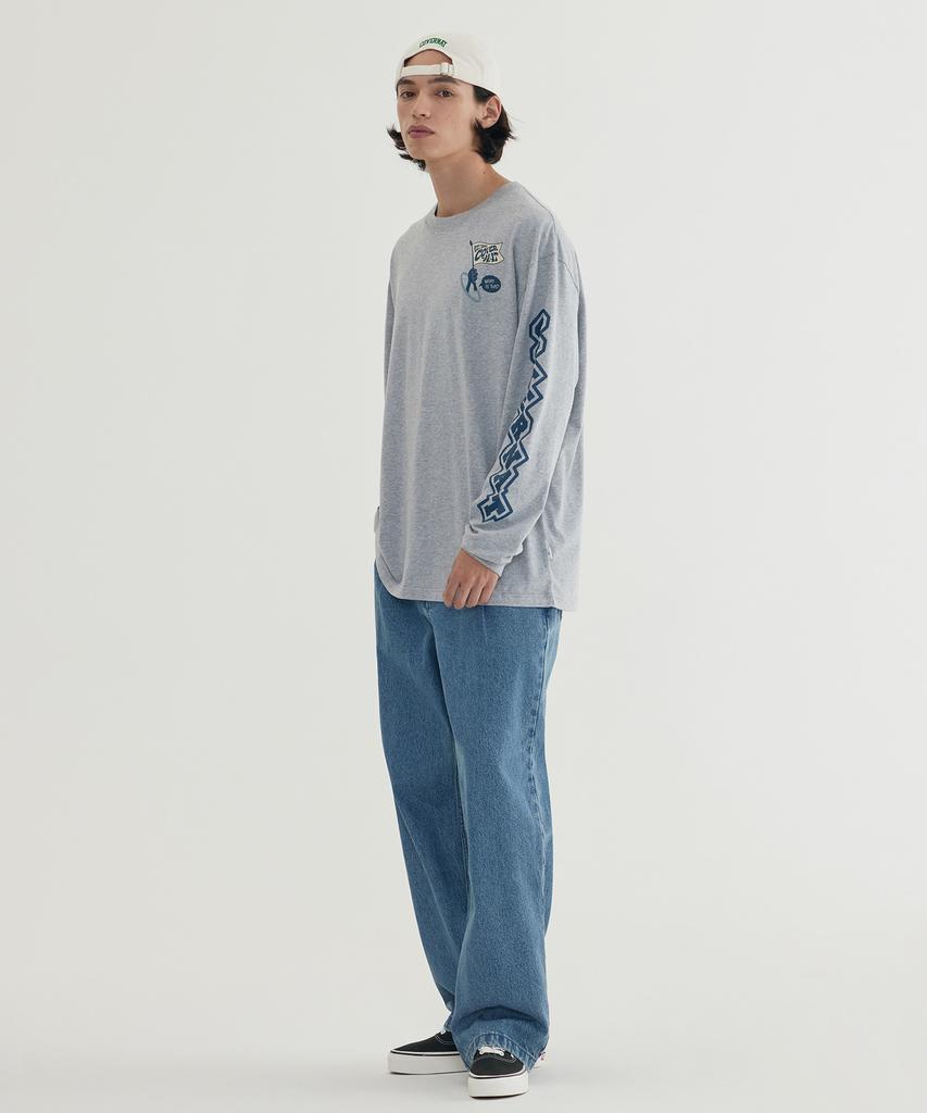 COVERNAT Multi-Graphic Long Sleeve Melange Gray