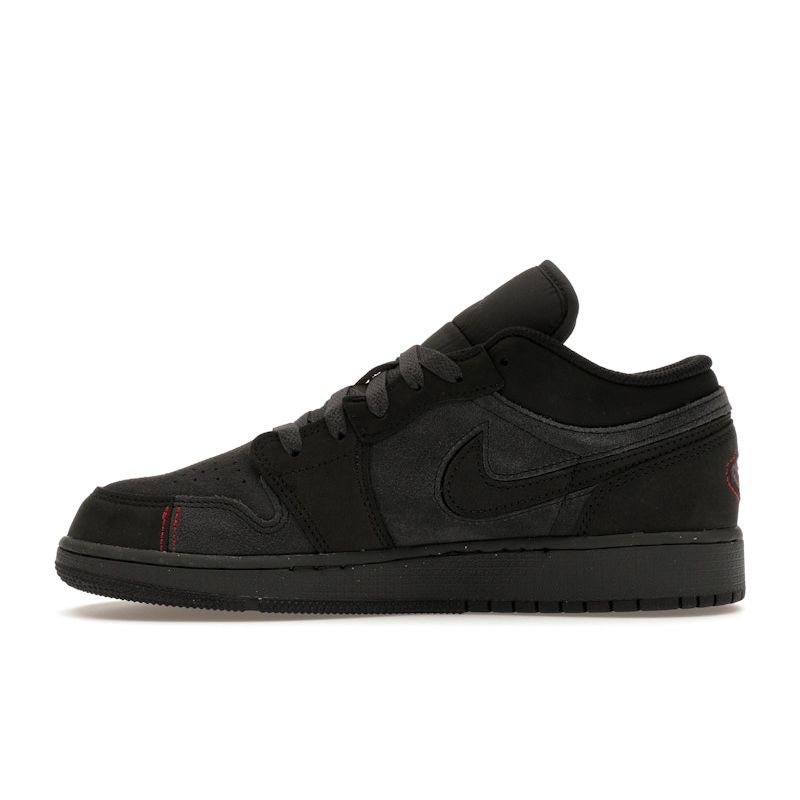 Air Jordan 1 Low SE Craft GS Темно-серый Дымчатый Красный Varsity Черный FQ7757-001