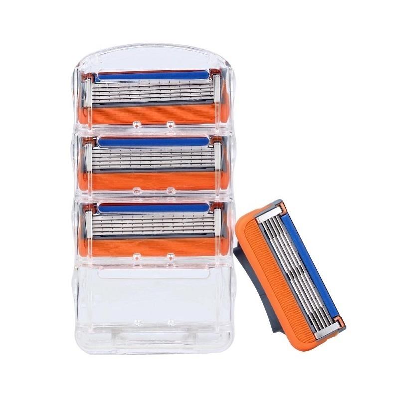 4Pcs 5 Layer Replacement Blade Men's Razor Blades Facial Care Shaving Cassettes Men
