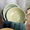Bowl Durable Multifunctional Vintage Enamel Soup Plate for Kitchen