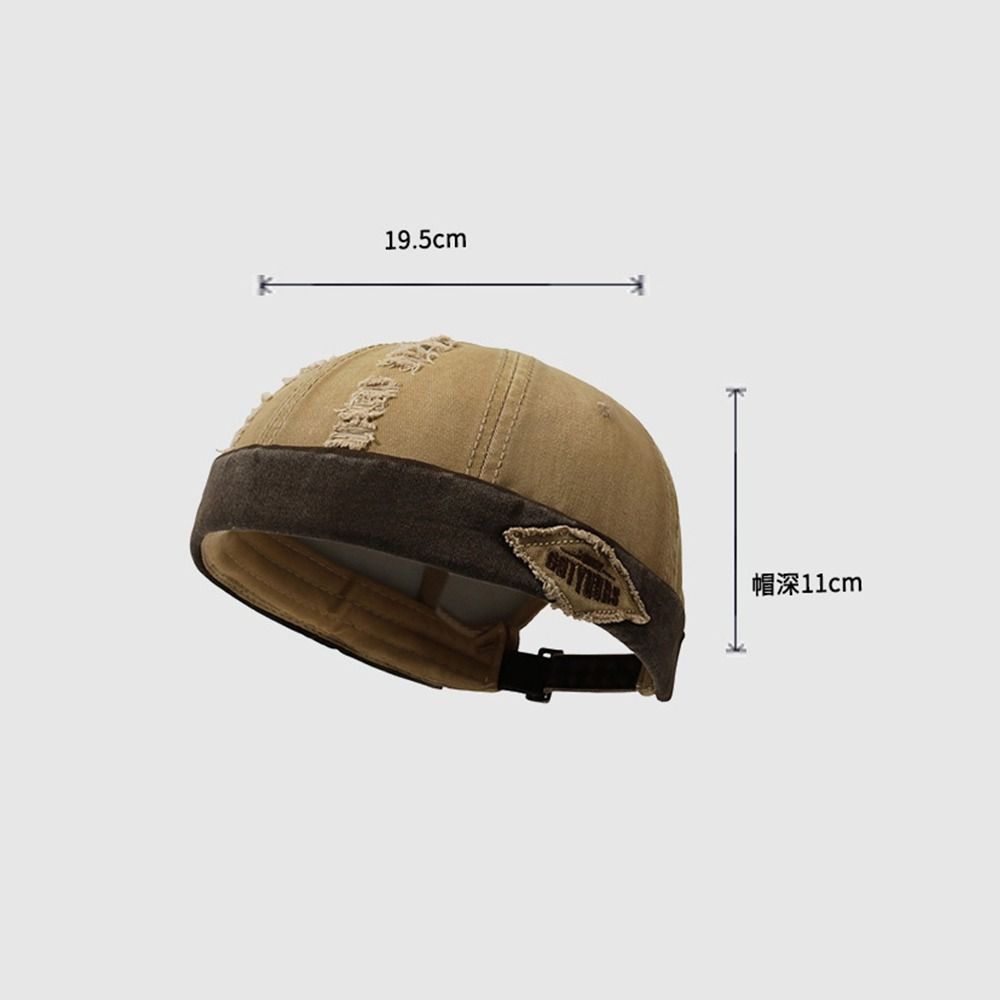 Broken Hole Melon Skin Hat Streetwear Skullcap Casual Hip Hop Cap Outdoor