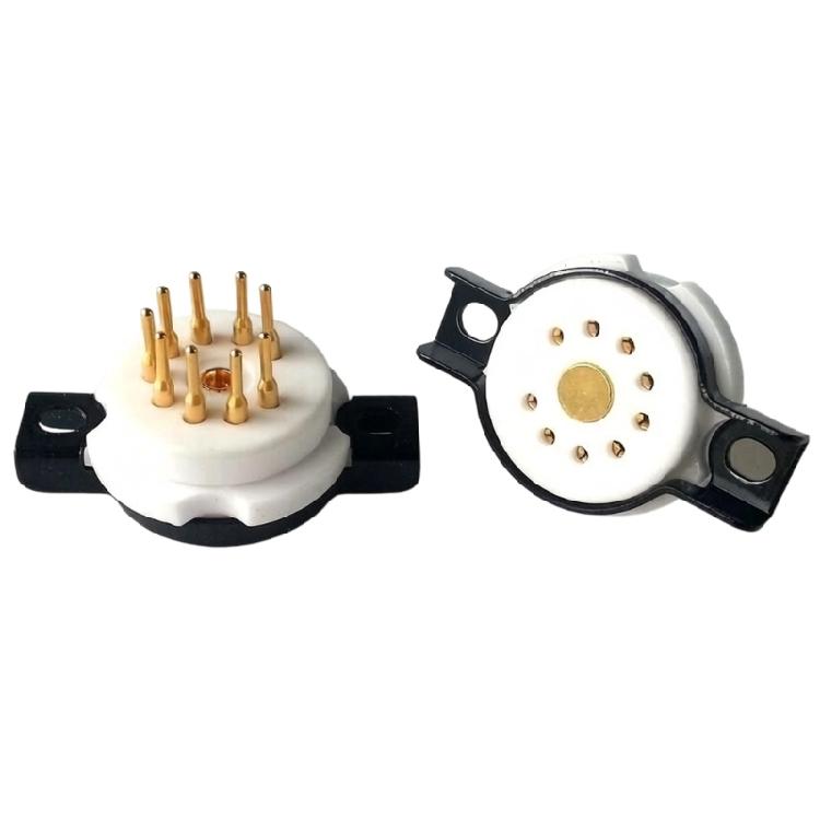 Panel Mount Tube Socket 9 Pin Ceramic Electronic Base for Auditory Gear Repair and DIY Amplifiers Build Project Work