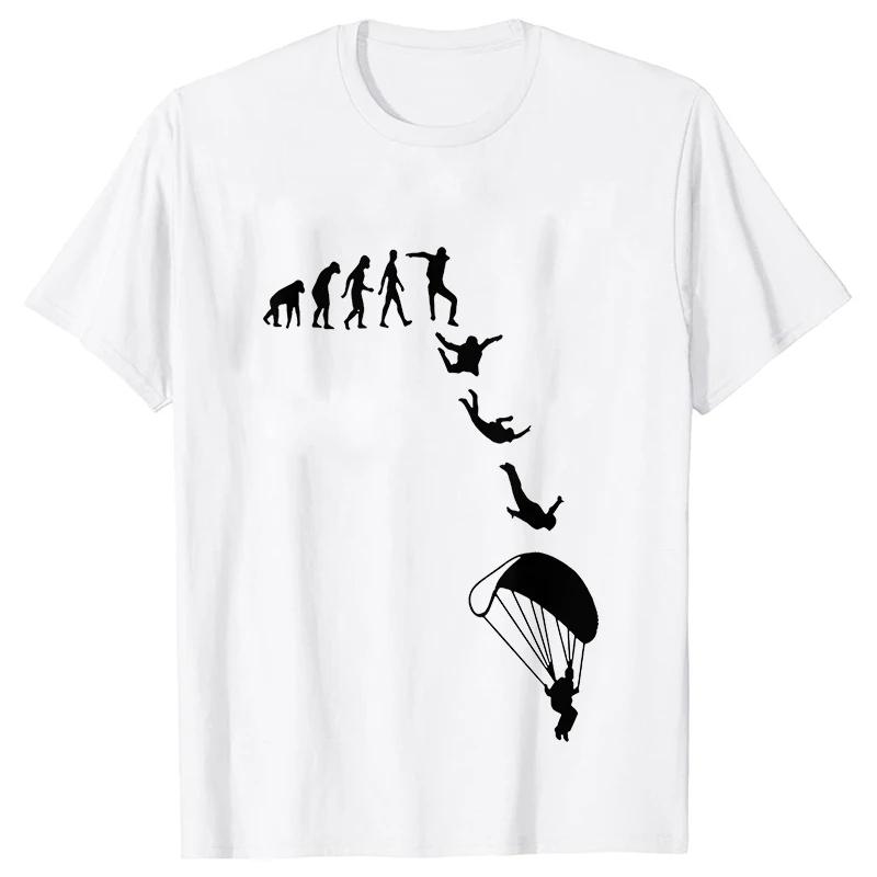 Men Tshirt Funny Skydiving Graphic Y2k Tops Sky Diving Short Sleeve Tees Skydiver Clothing Parachute Evolution Jumping Shirts
