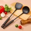 Wok Spatula And Ladle Set Extended Handle Spatula Smooth Edges Soup Spoon Scratch-free Cooking Utensil