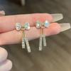Luxury Bow Earrings for Women Sweet Zircon Tassel Earrings Piercing Accessories Jewelry
