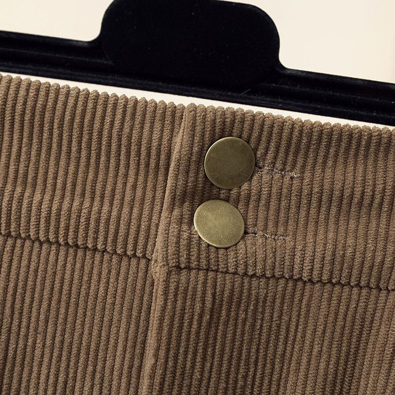 Женская мода с высокой талией для похудения, вельветовая юбка трапециевидной формы, длинное платье, утепленное повседневное однотонное платье