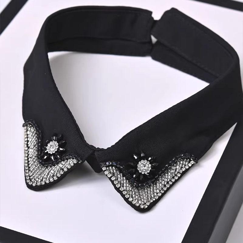 Elegant Diamond Beaded Detachable Collar for Women False Shawl Shoulder Wrap Lapel Fashionable Accessory for Women