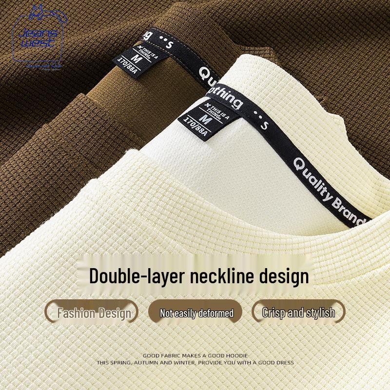 JEANSWEST CLUB Waffle Knit Crewneck Sweatshirt