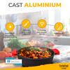 Faitout Induction Antiadhésif Titane 16cm, Fonte d'Aluminium sans PFOA Couvercle Briebe Black Titanium Noir