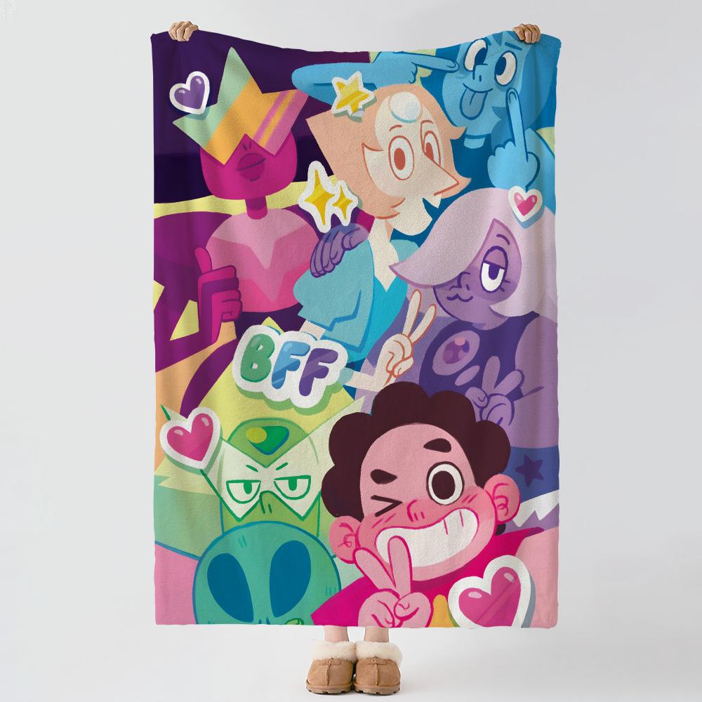 Мультяшное одеяло из толстого и уютного фланеля S-Steven Universe-e, для использования в различных ситуациях, в помещении и на улице, для дневного сна