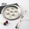 Snail Fork Clips Stainless Steel Escargot Plate with Forks, 6/12 Hole Gratin Dish for Oven, Appetizer Serving Tray Non-Slip Grooves, Elegant Seafood,