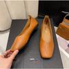 Модная новая обувь для женщин Ретро женские балетки Обувь слипоны Лоферы Квадратный носок Неглубокий вырез Женская повседневная обувь Легкая