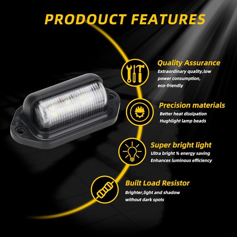 2 шт. Боковые габаритные огни для грузовиков, 6 светодиодных лампочек 12 В 24 В для внедорожников, грузовиков, прицепов, фургонов, сигнальных ламп для мотоциклов, универсальных
