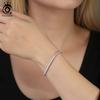 ORSA JEWELS Подлинный браслет-теннис из стерлингового серебра 925 пробы, модный браслет с муассанитом цвета D, ювелирное изделие для женщин MOB02