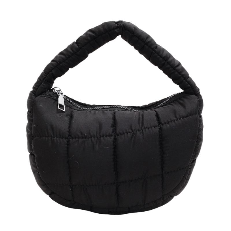 Korean Niche Fashionable Pleated Cloud Bag Female Foreign Style Solid Color Personalized Hand Carry Cotton Clothes Bag