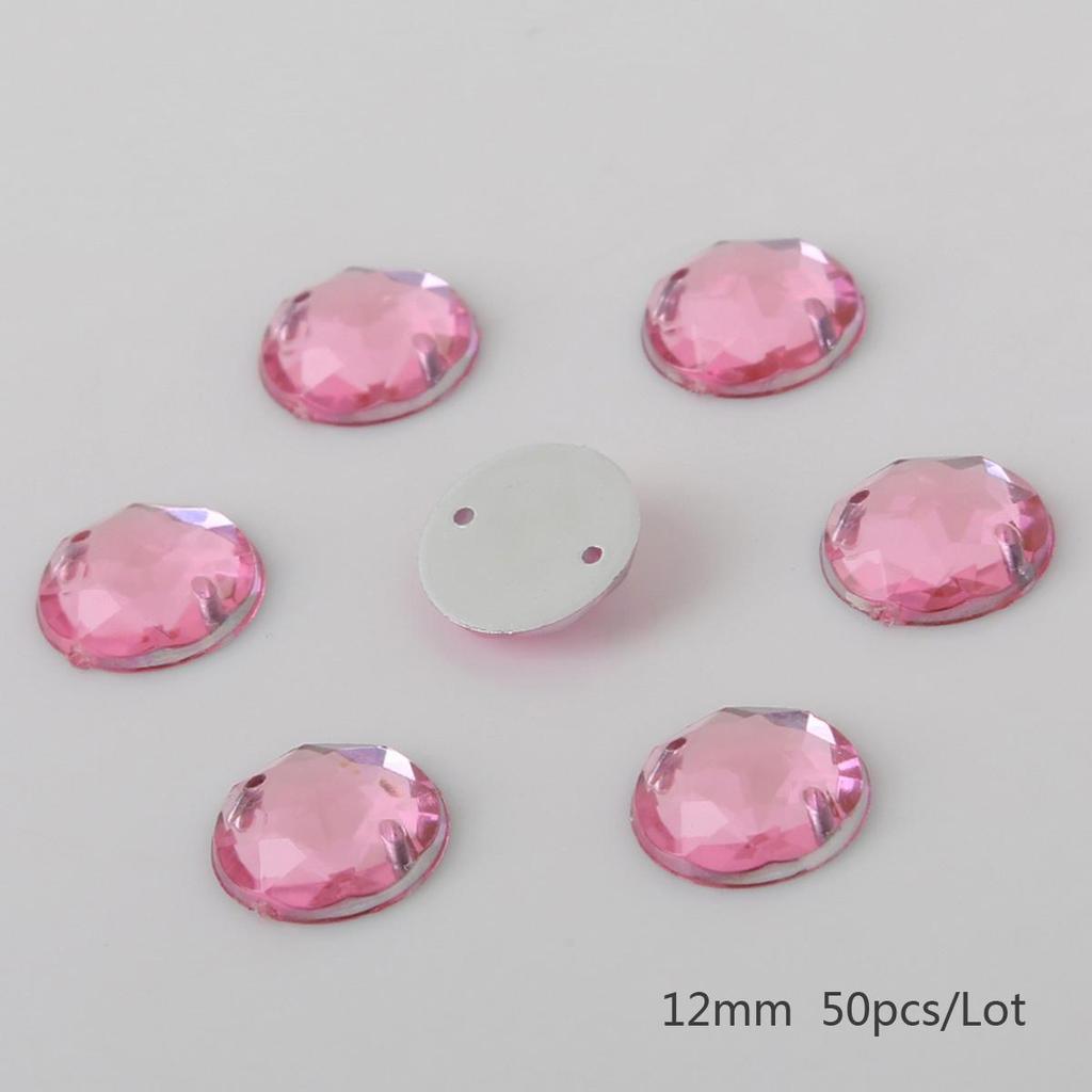 8/10/12mm Sewing Flatback Rhinestones Round Acrylic Beads Sew On Strass Crystal Stones For DIY Craft Scrapbook Decoration